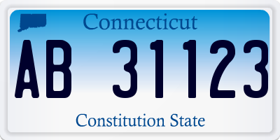 CT license plate AB31123