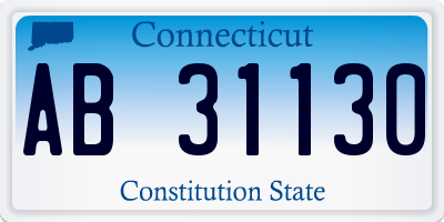 CT license plate AB31130