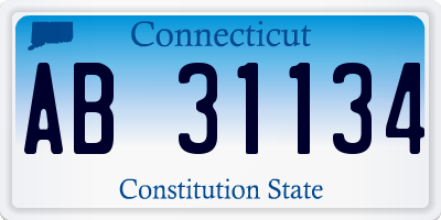 CT license plate AB31134