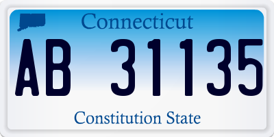 CT license plate AB31135