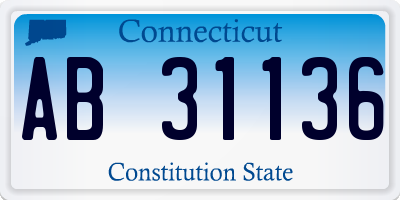 CT license plate AB31136