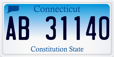 CT license plate AB31140