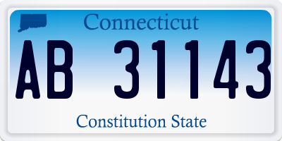 CT license plate AB31143