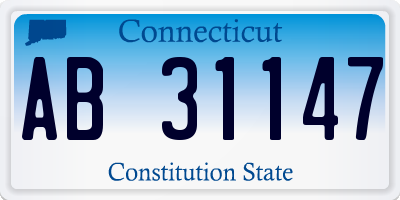 CT license plate AB31147