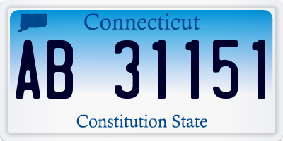 CT license plate AB31151