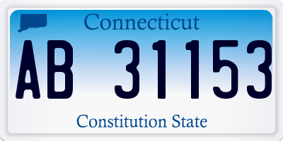 CT license plate AB31153