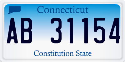 CT license plate AB31154