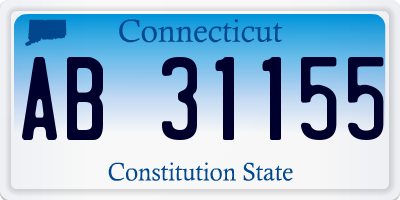 CT license plate AB31155