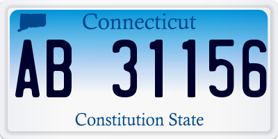 CT license plate AB31156