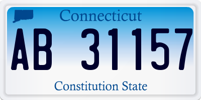 CT license plate AB31157