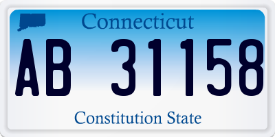 CT license plate AB31158