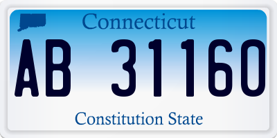 CT license plate AB31160