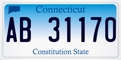 CT license plate AB31170