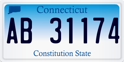 CT license plate AB31174