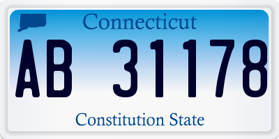 CT license plate AB31178