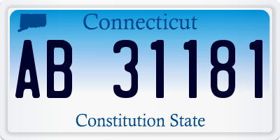 CT license plate AB31181