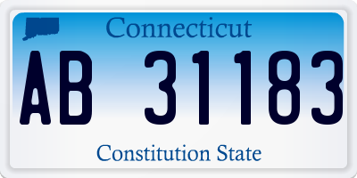 CT license plate AB31183