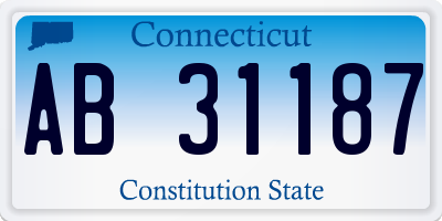 CT license plate AB31187