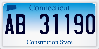 CT license plate AB31190