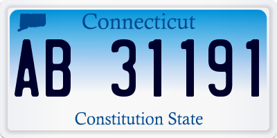 CT license plate AB31191