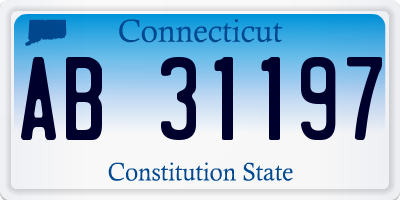 CT license plate AB31197