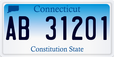 CT license plate AB31201