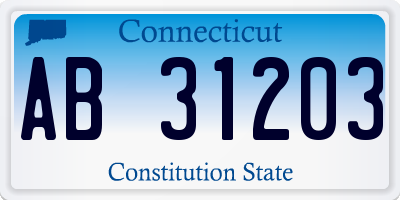 CT license plate AB31203