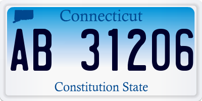 CT license plate AB31206