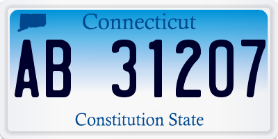 CT license plate AB31207