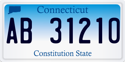 CT license plate AB31210