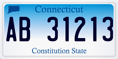 CT license plate AB31213