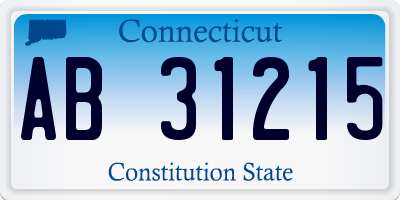 CT license plate AB31215