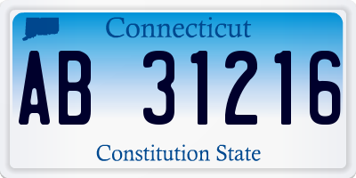 CT license plate AB31216