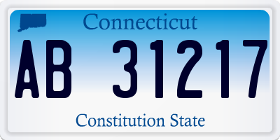 CT license plate AB31217