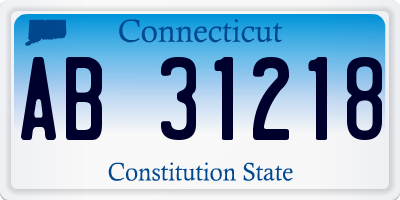 CT license plate AB31218