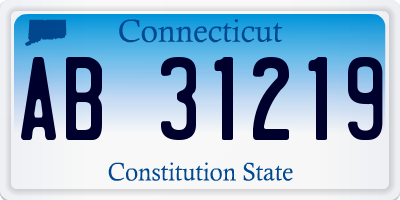 CT license plate AB31219