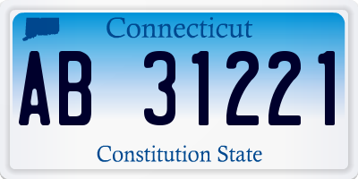 CT license plate AB31221