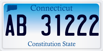 CT license plate AB31222