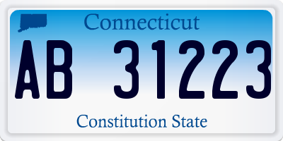 CT license plate AB31223