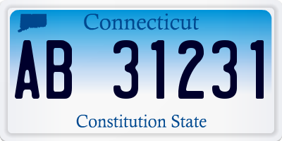 CT license plate AB31231