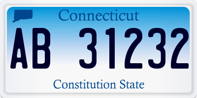 CT license plate AB31232