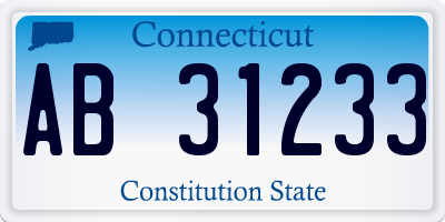 CT license plate AB31233