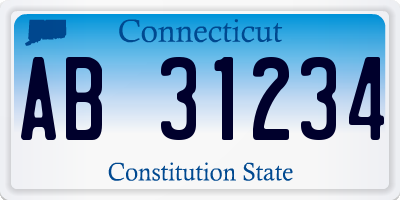 CT license plate AB31234