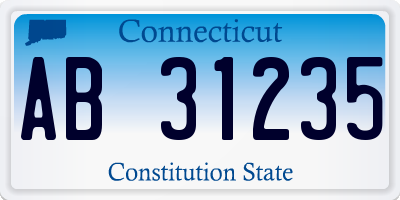 CT license plate AB31235