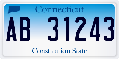 CT license plate AB31243