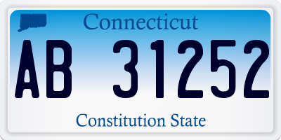 CT license plate AB31252