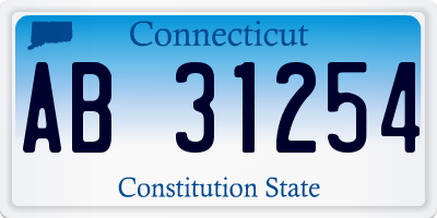 CT license plate AB31254