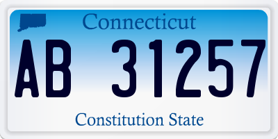 CT license plate AB31257