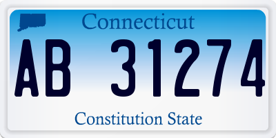 CT license plate AB31274