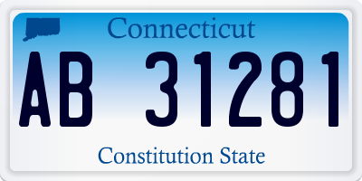 CT license plate AB31281